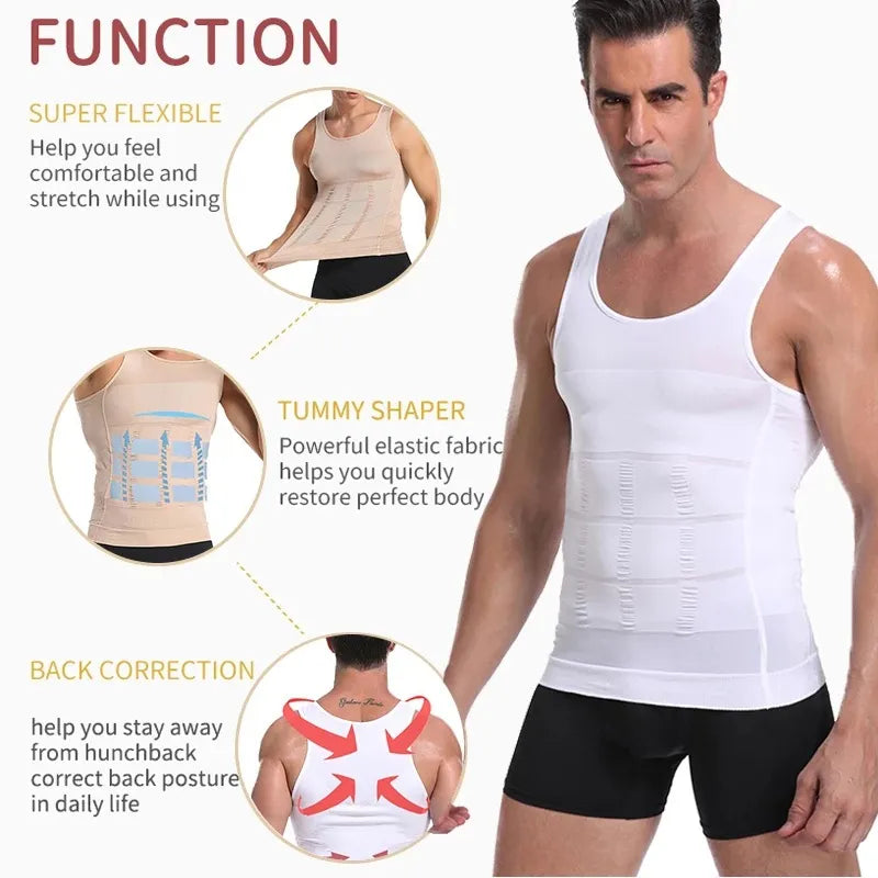 Abdomen Shapewear Mens Body Shaper Compression Tank Tummy Slimming Sheath Gynecomastia Shapers Corset Waist Trainer Fajas Tops
