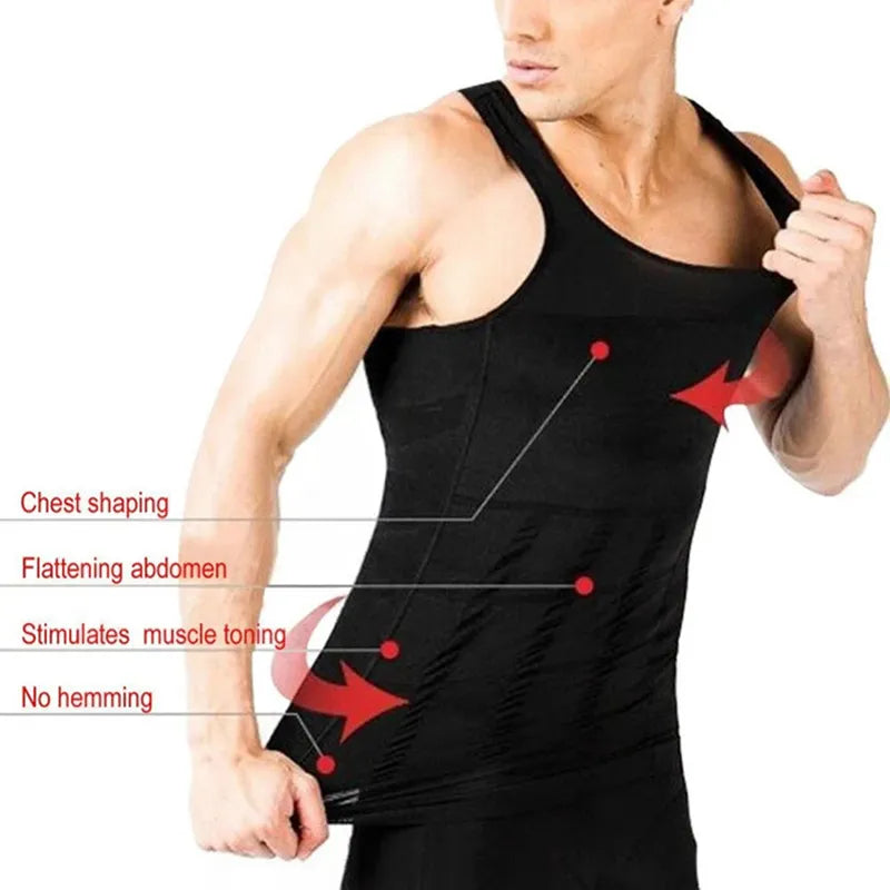 Abdomen Shapewear Mens Body Shaper Compression Tank Tummy Slimming Sheath Gynecomastia Shapers Corset Waist Trainer Fajas Tops