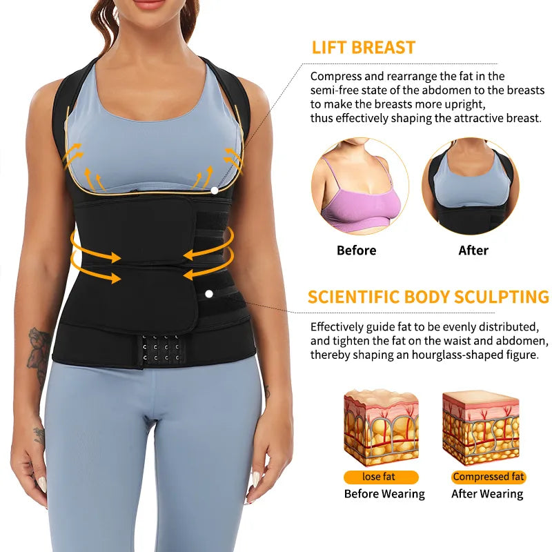 Faja Body Shapewear Waist Trainer Corset Top Women's Binders and Shapers Modeling Strap Slimming Sheath Flat Belly Sauna Suit