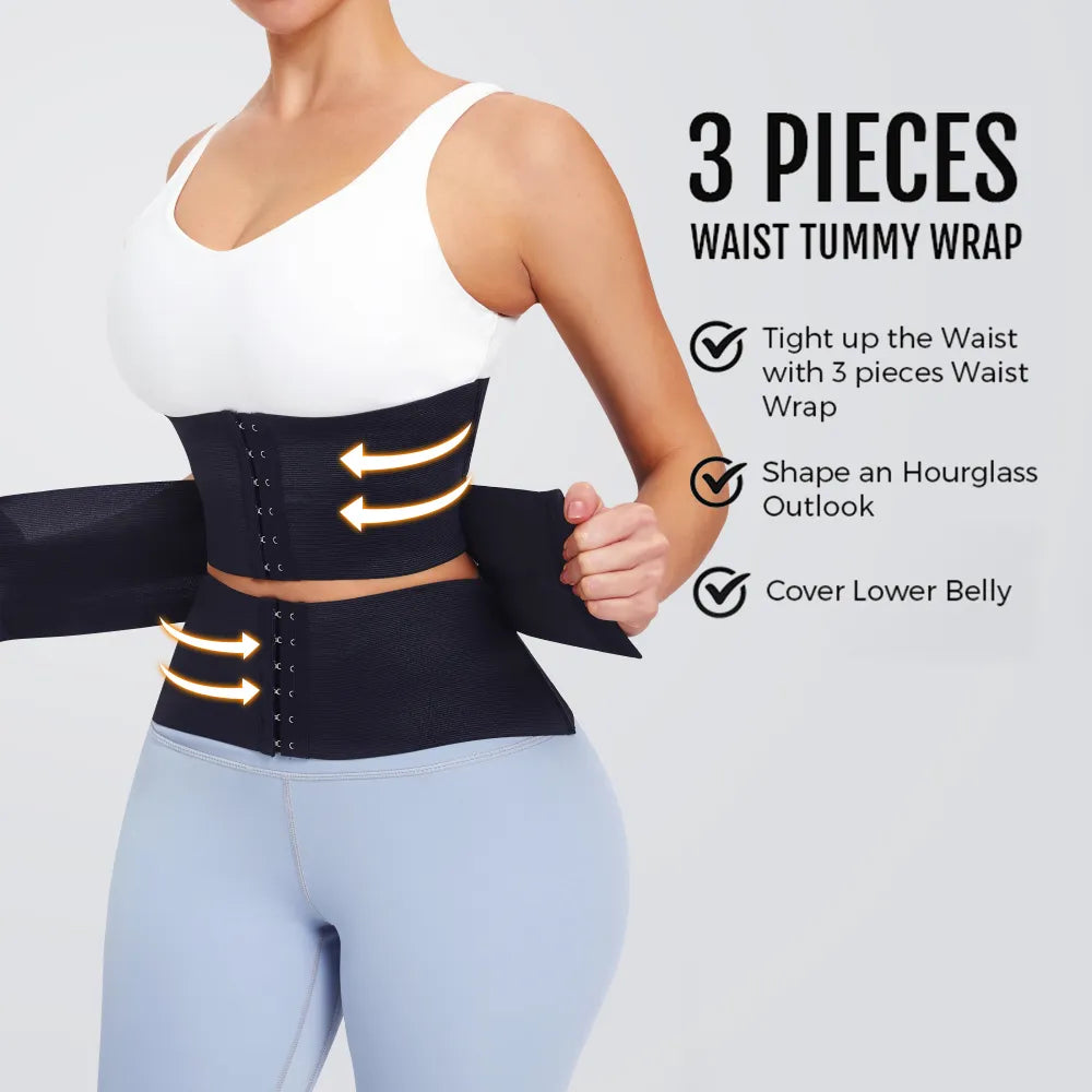 MISTHIN Waist Trainer Cincher Postpartum Double Belt Corset For Women Adjustable Corset Belly Reducing Fajas Girdle Firm Shaper