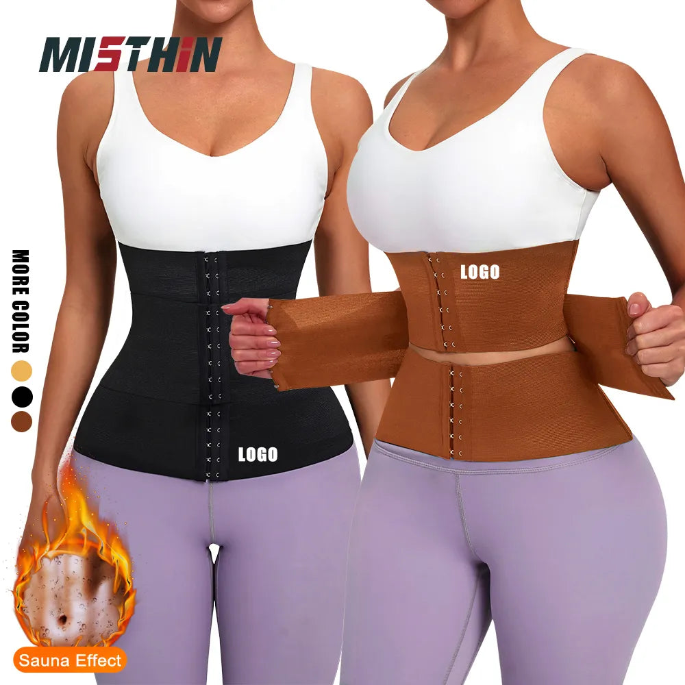 MISTHIN Waist Trainer Cincher Postpartum Double Belt Corset For Women Adjustable Corset Belly Reducing Fajas Girdle Firm Shaper